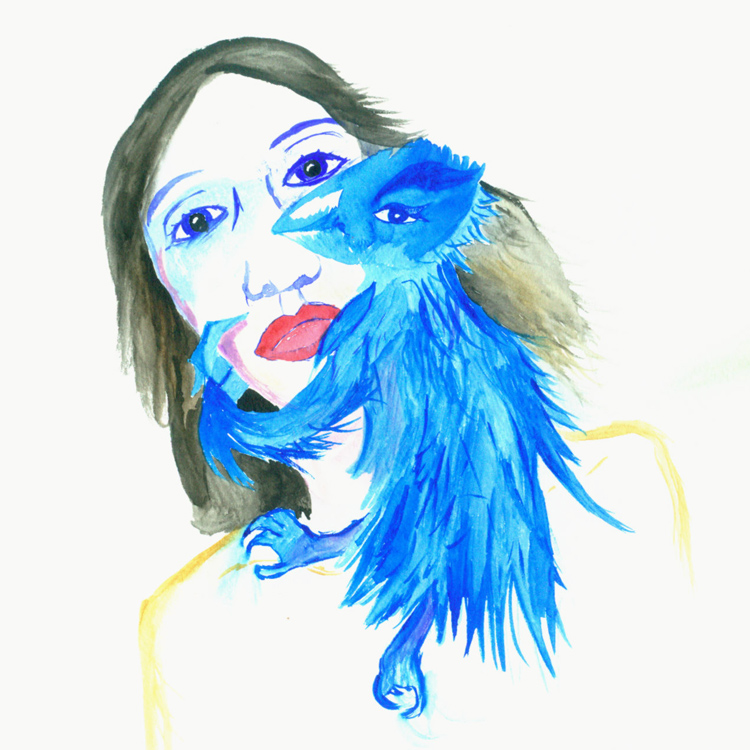  Bärbel Klingel: phantastische Szenen: der blaue Vogel